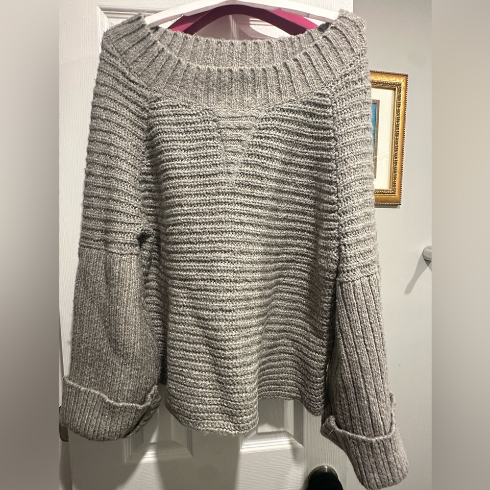 Hinge Gray Oversized Cowl Neck Sweater - Picture 2 of 5